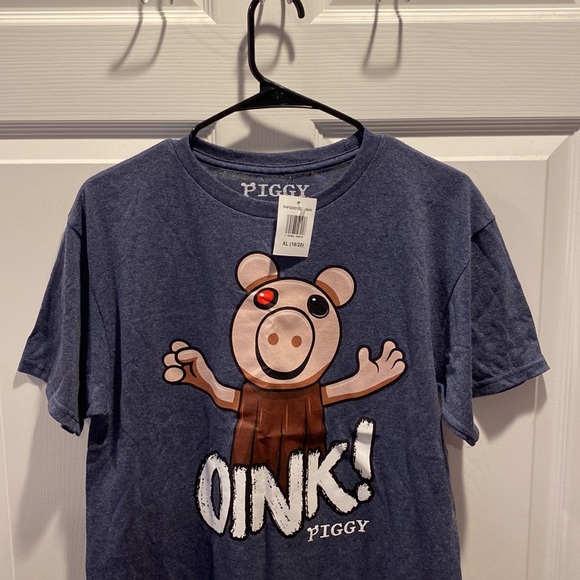 Roblox Piggy T-shirt Boy’s Extra Large Shirt Sleeve Graphic Tee Navy Blue - Picture 3 of 13